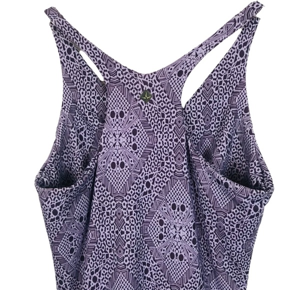 Prana purple abstract print racerback athletic tank top. - Picture 5 of 7